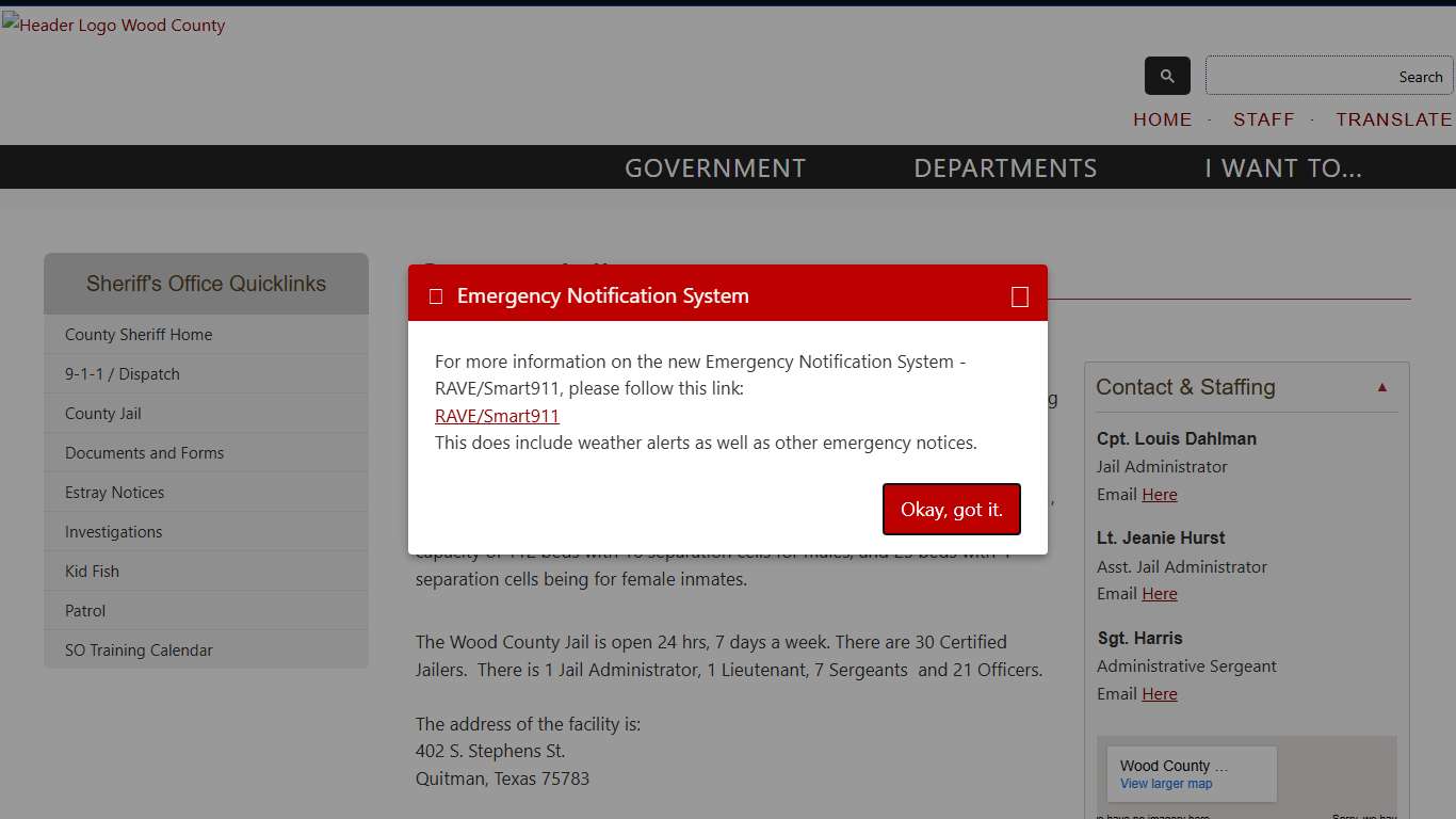 County Jail Wood County, Texas